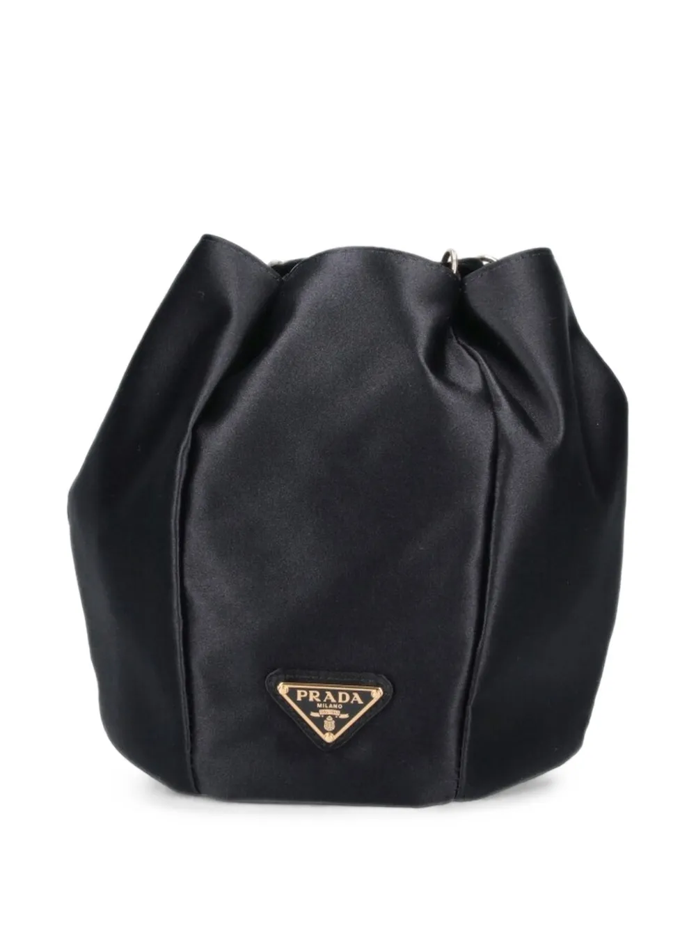 Prada satin mini bucket bag Zwart