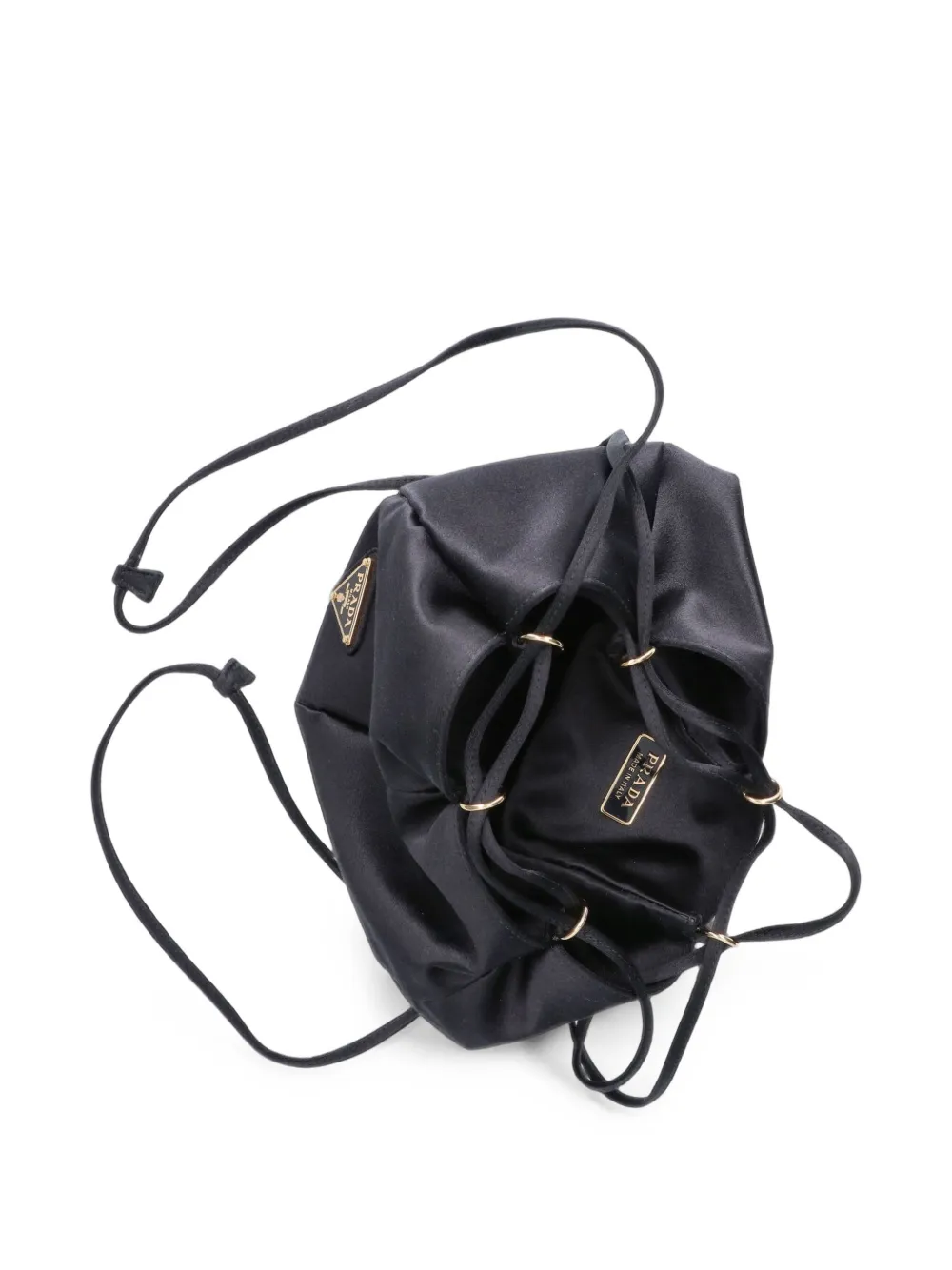 Prada satin mini bucket bag Zwart