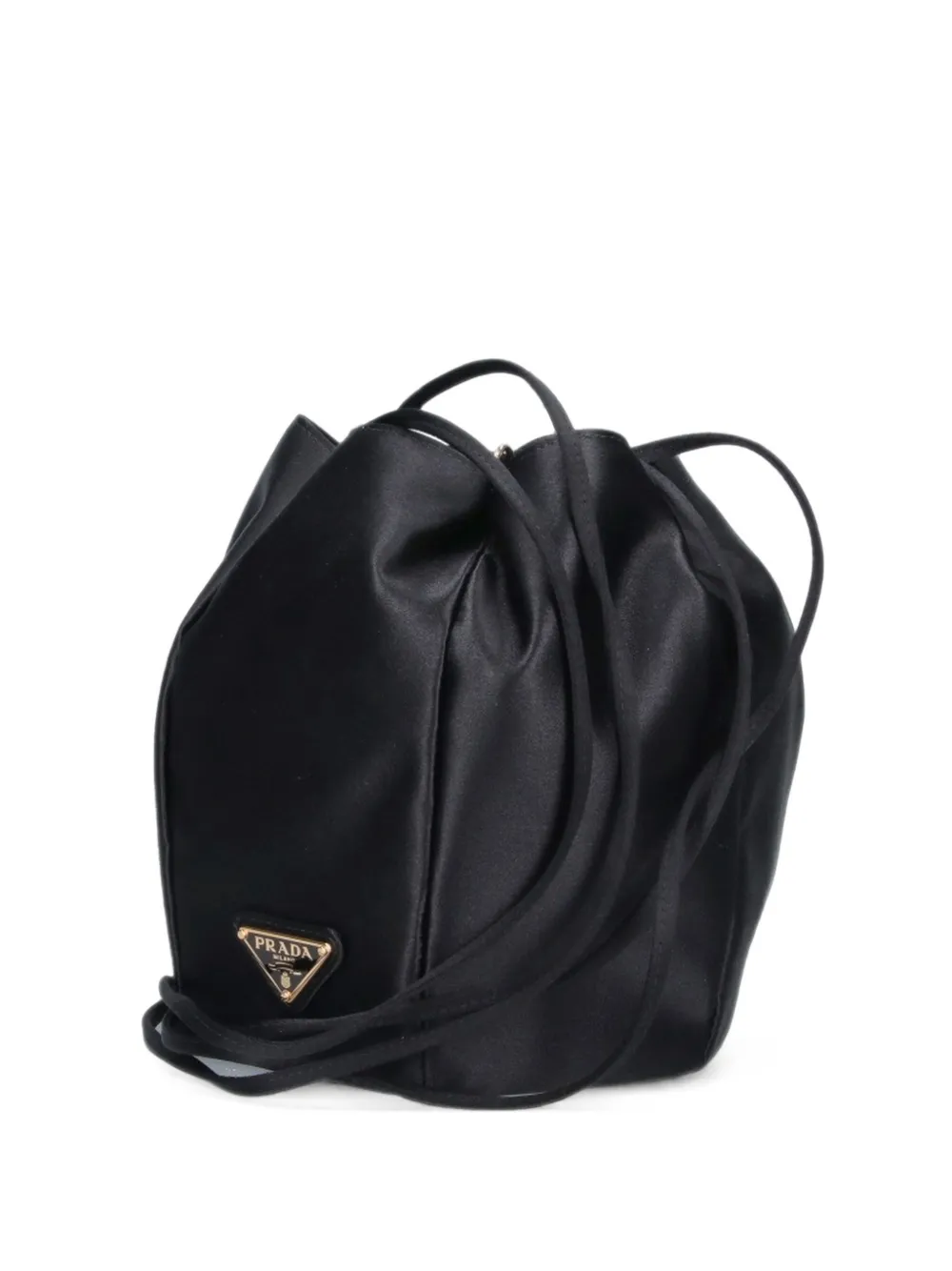 Prada satin mini bucket bag Zwart