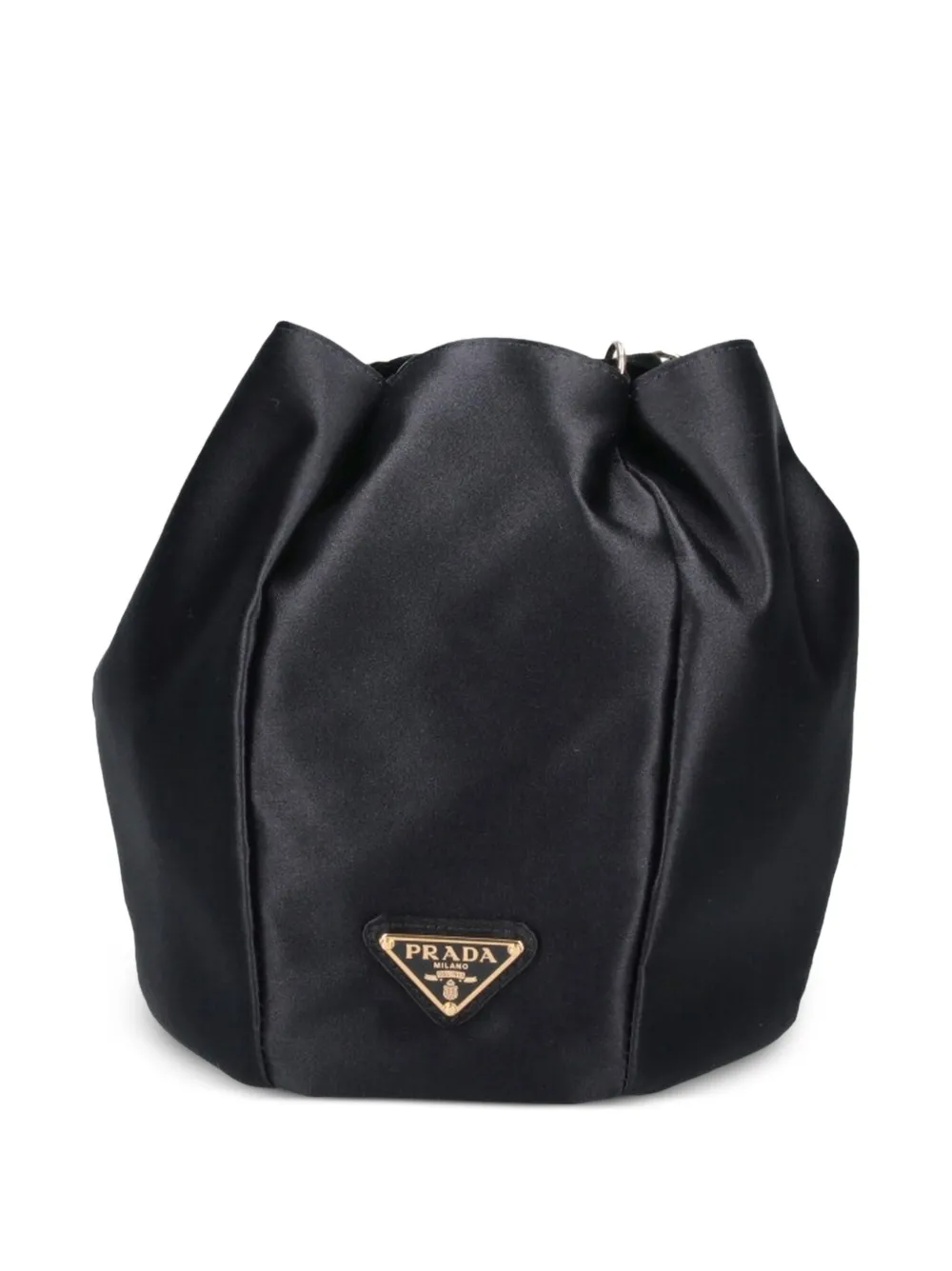Prada satin mini bucket bag Zwart