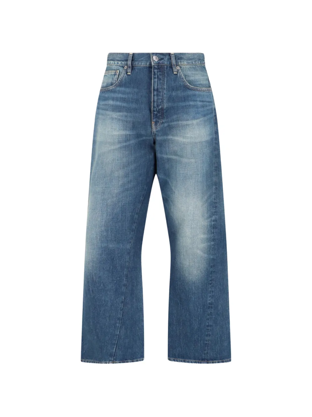 Sunflower Twist faded-effect wide-leg jeans - Blu