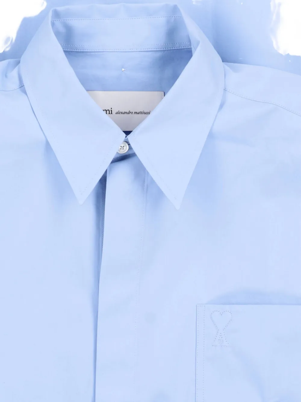 AMI Paris Ami de Coeur embroidered shirt Blauw