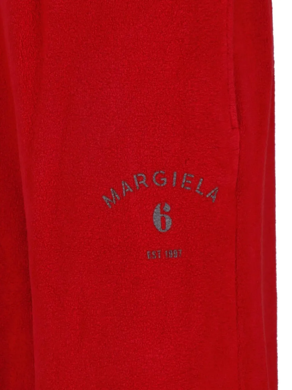 MM6 Maison Margiela Geborstelde fleece katoenen joggingbroek Rood