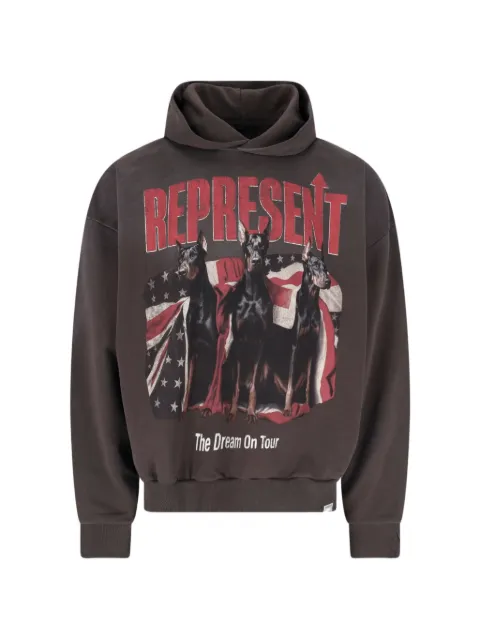 Represent graphic-print cotton hoodie