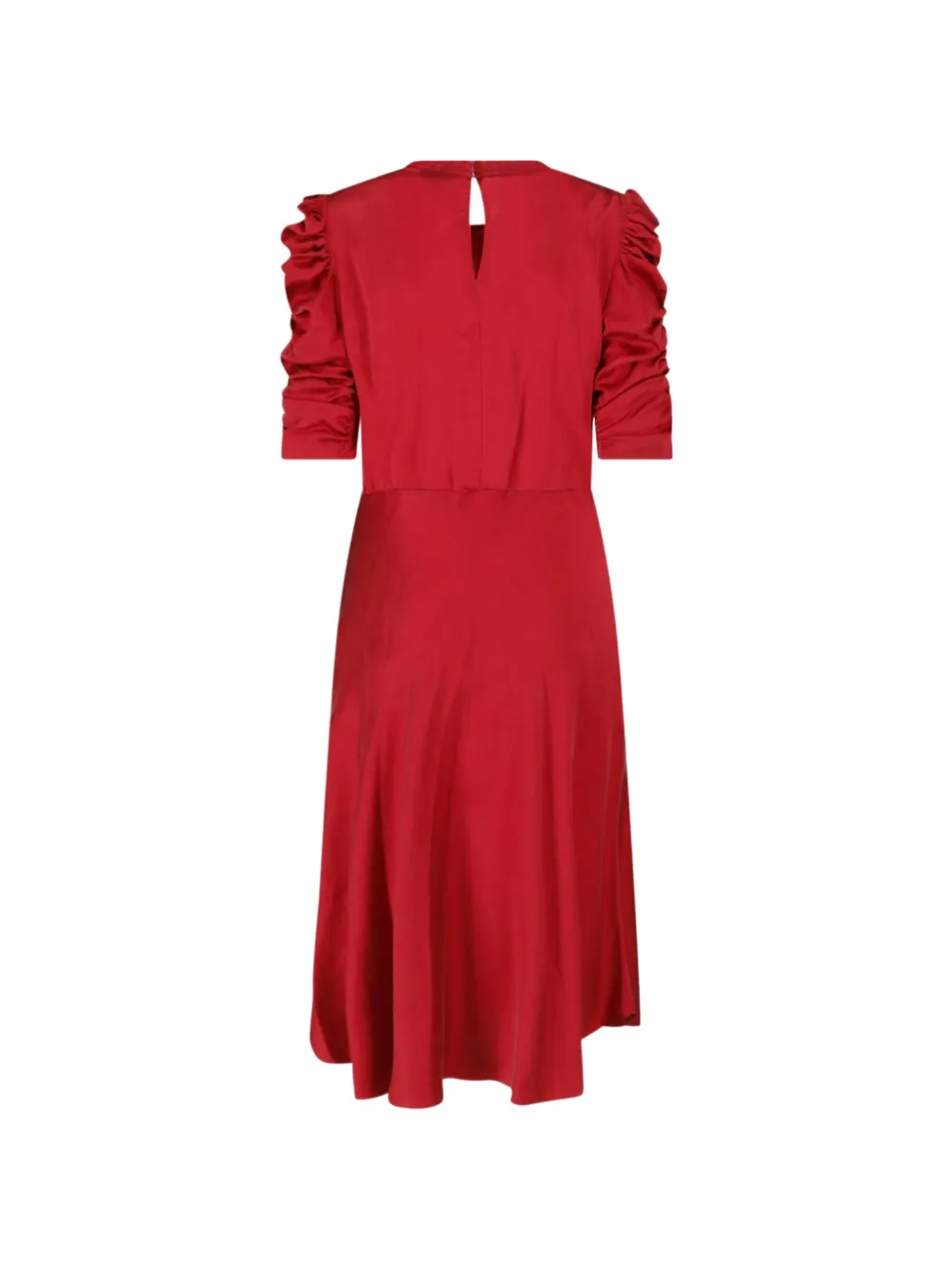 ISABEL MARANT Lemila zijden midi-jurk met ruches Rood