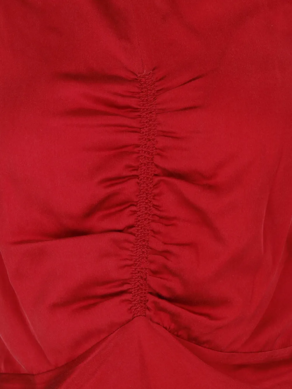 ISABEL MARANT Lemila zijden midi-jurk met ruches Rood