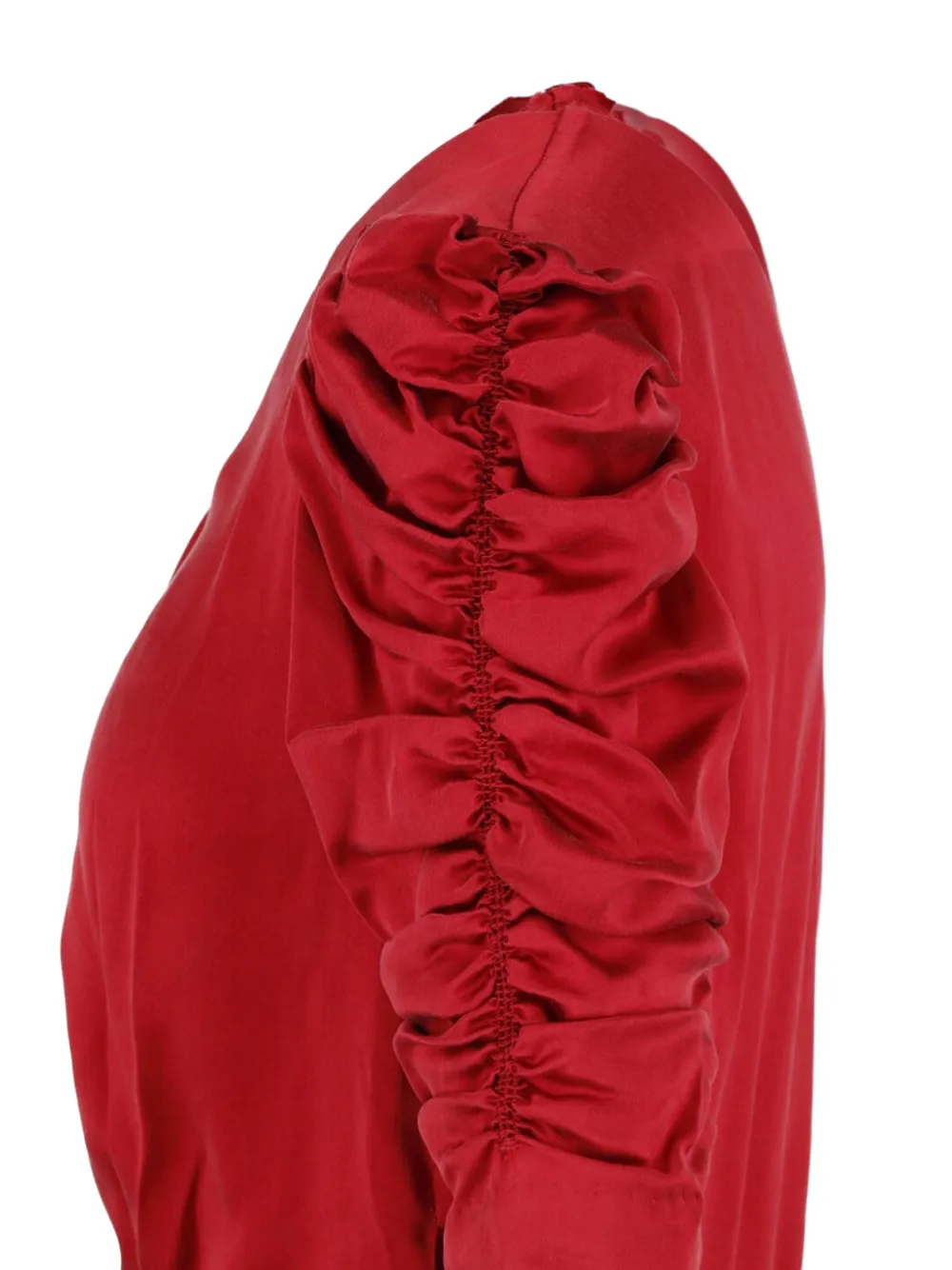 ISABEL MARANT Lemila zijden midi-jurk met ruches Rood