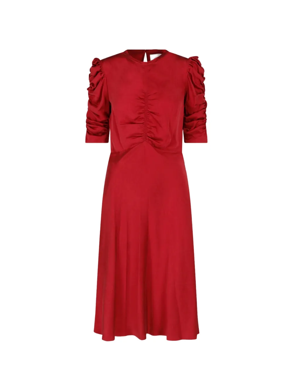 ISABEL MARANT Lemila ruched silk midi dress - Rosso