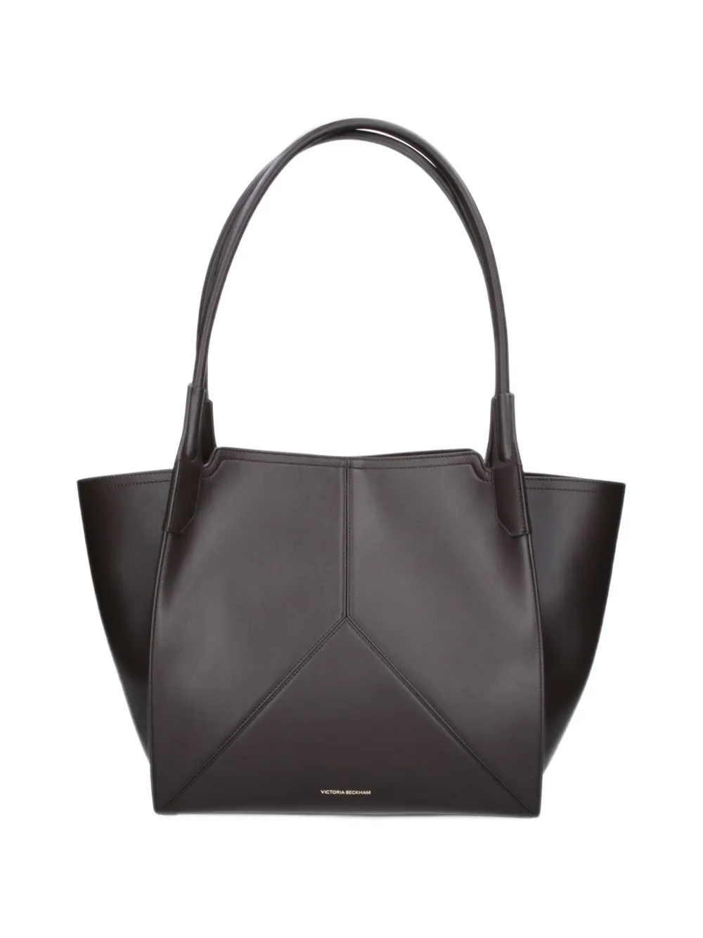 Victoria Beckham seam-detail leather shoulder bag - Braun