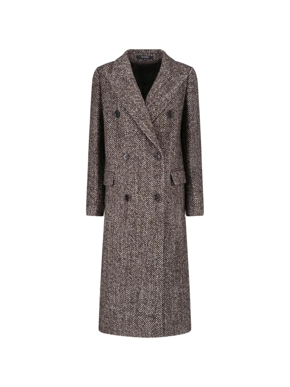 Tagliatore herringbone double-breasted coat - Marrone