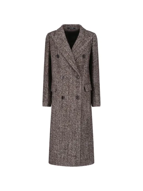 Tagliatore herringbone double-breasted coat