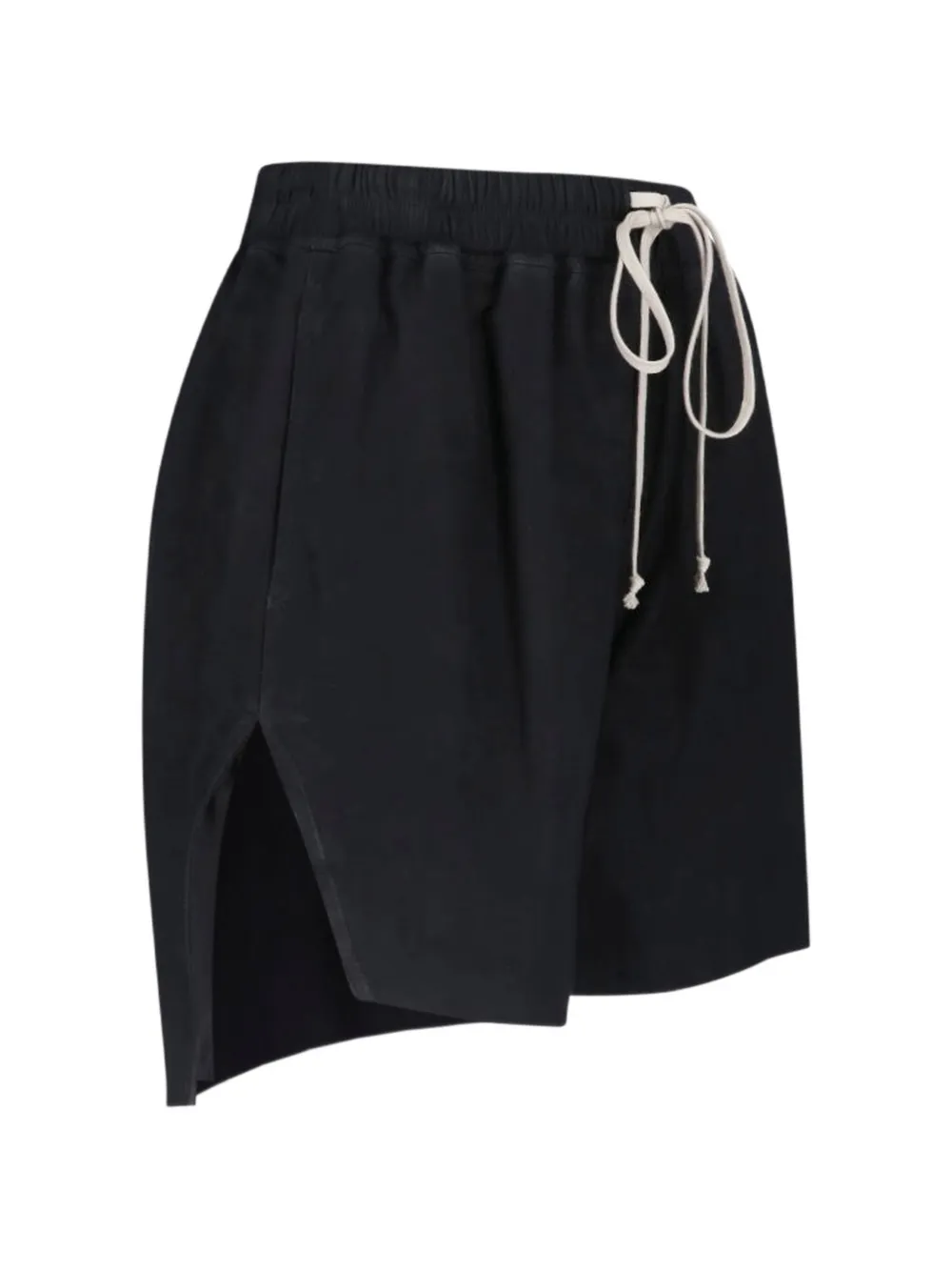 Rick Owens drawstring leather shorts Zwart