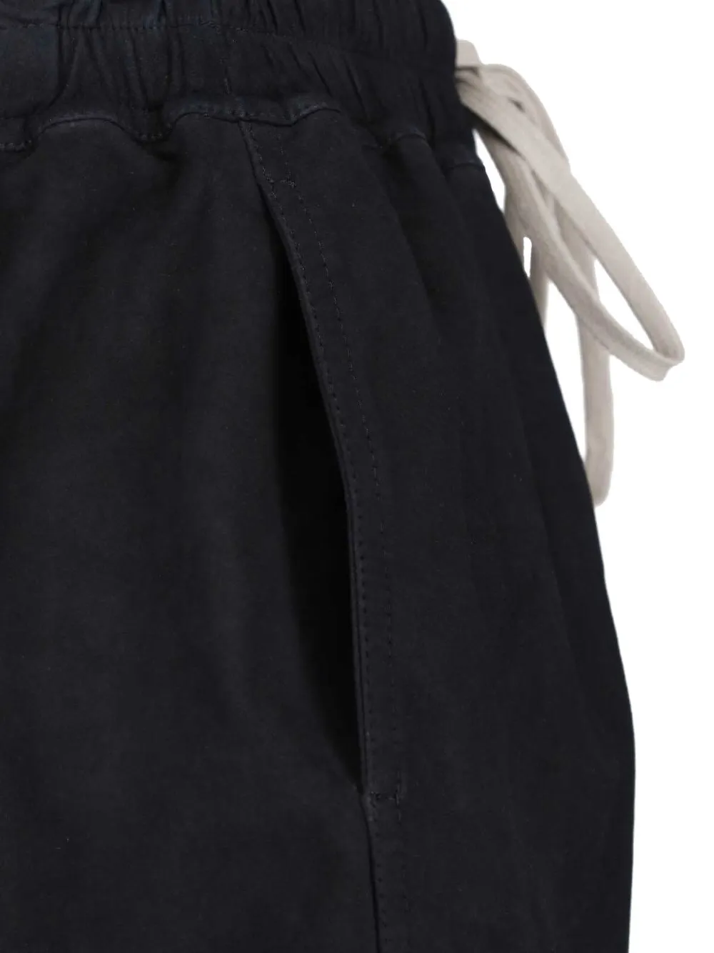 Rick Owens drawstring leather shorts Zwart