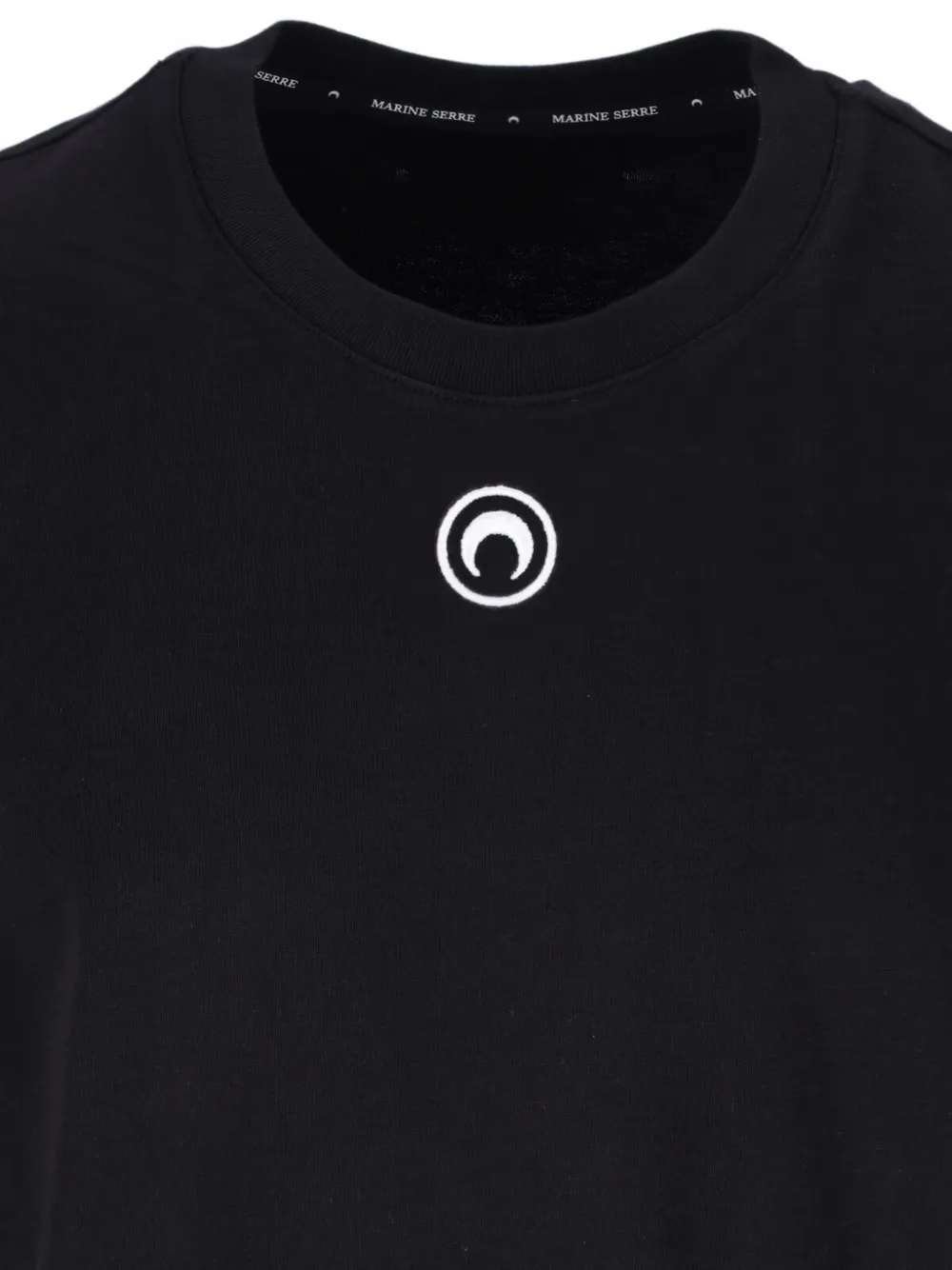 Marine Serre Moon logo jersey loose fit short sleeves t-shirt Zwart
