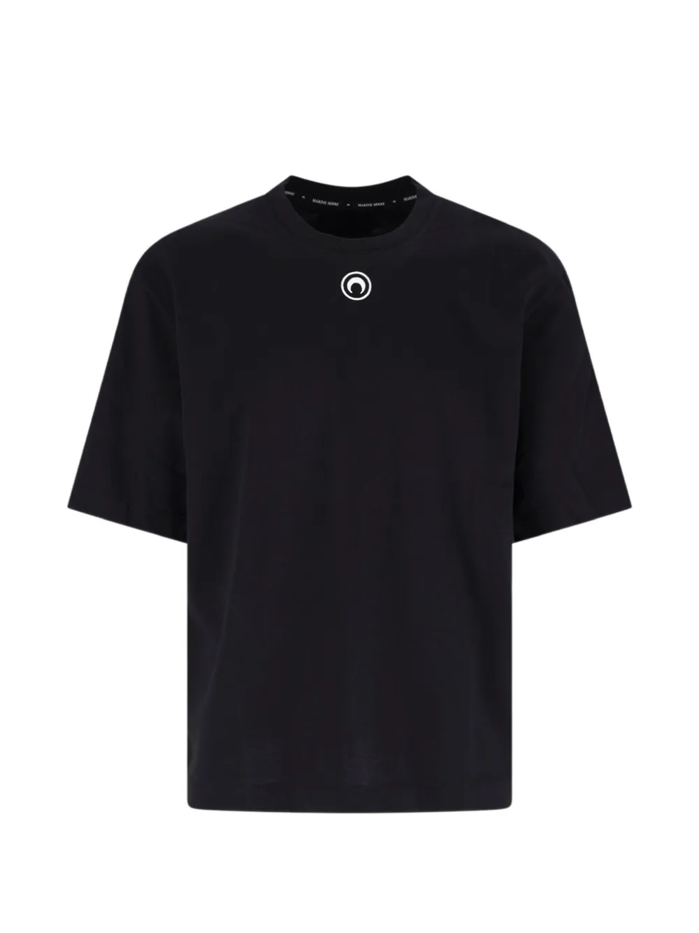 Marine Serre Moon logo jersey loose fit short sleeves t-shirt Zwart