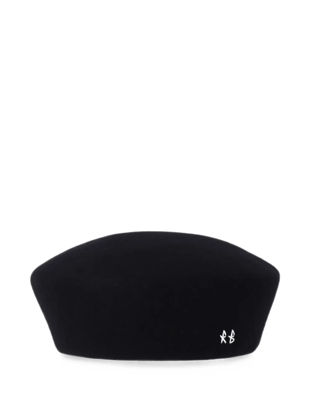 Ruslan Baginskiy logo-embroidered wool beret - Nero