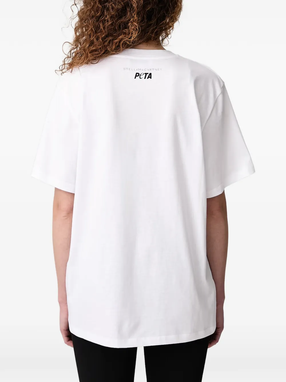 Stella McCartney T-shirt met 'Rather Go Naked' tekst Wit
