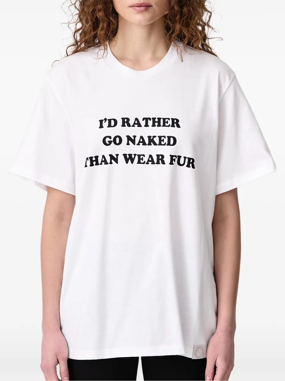 Stella McCartney t-shirt Rather Go Naked à slogan - Blanc Stella McCartney t-shirt Rather Go Naked à slogan - Blanc