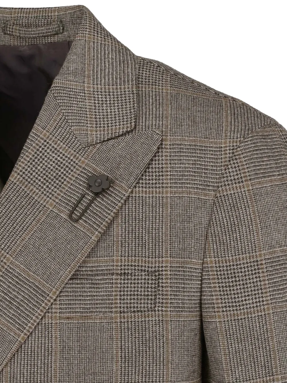 Lardini x Sugar jack met Prince of Wales-ruit en dubbele rij knopen Bruin