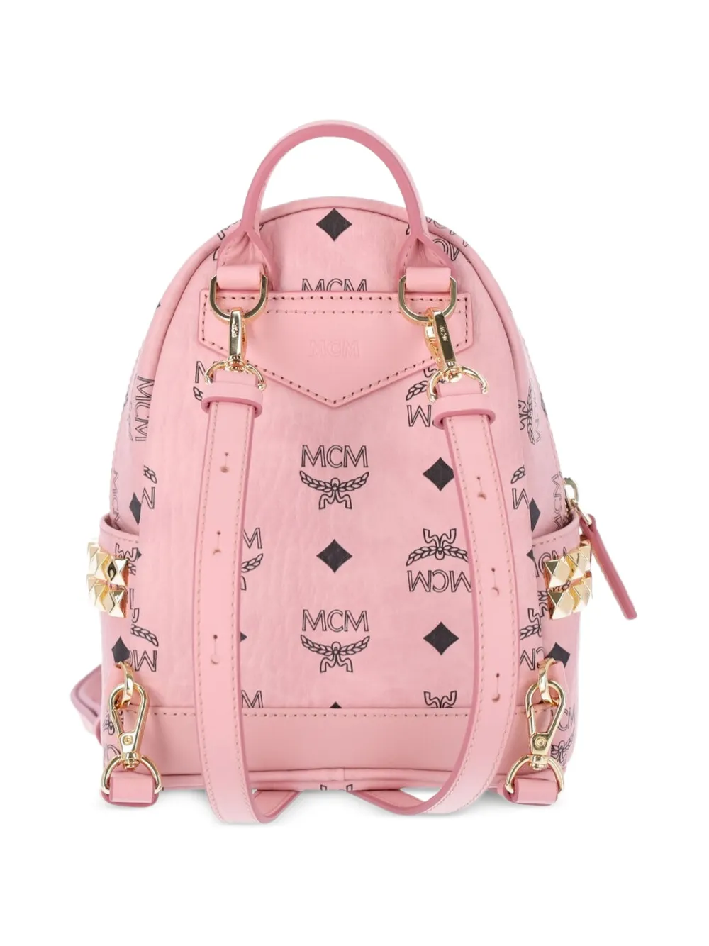 MCM Rugzak verfraaid met studs en monogram Roze