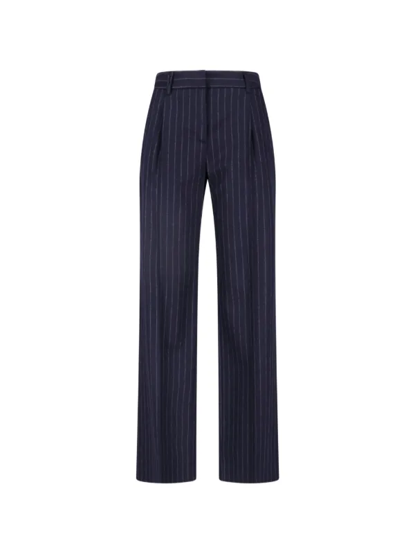 Lardini Pinstripe-pattern Pleated Trousers in Blue