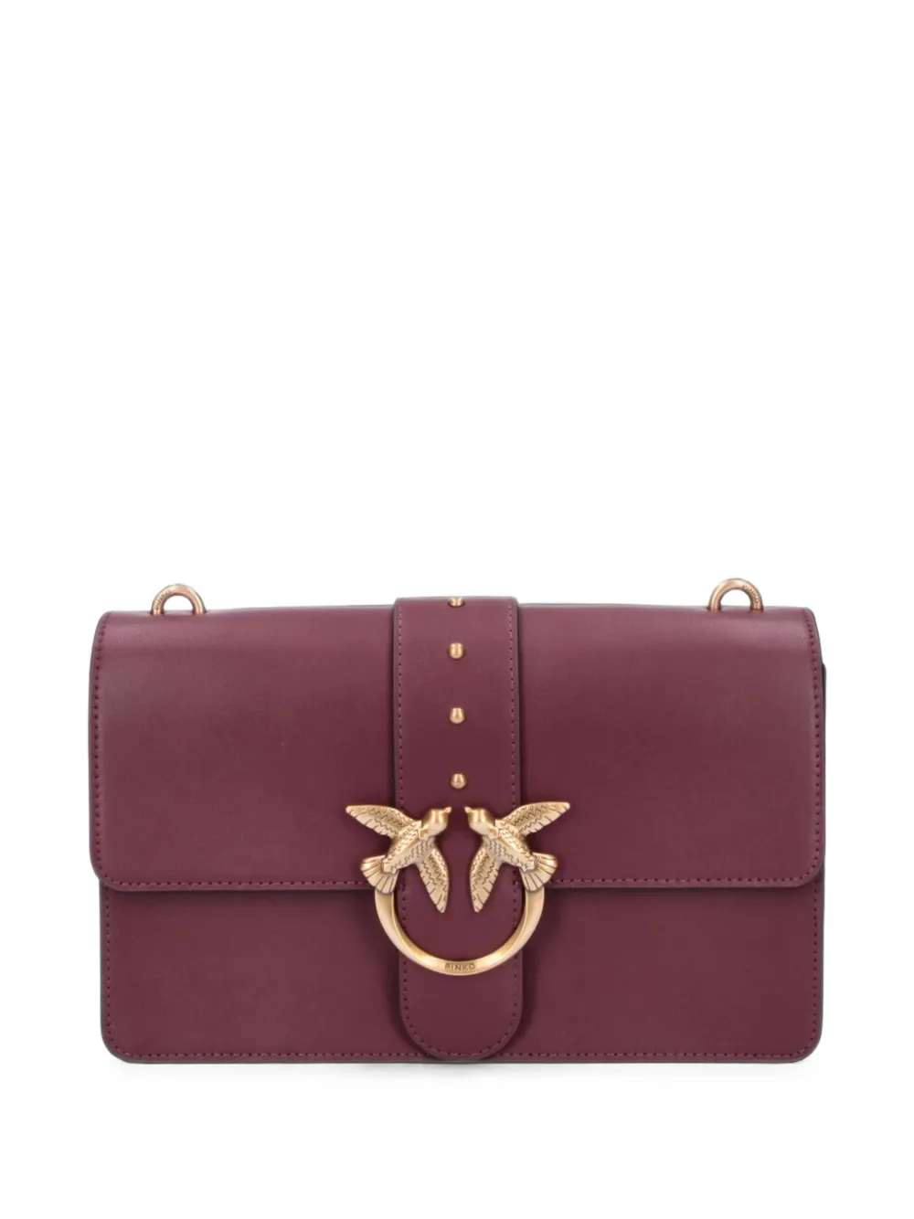 PINKO medium Love Birds leather crossbody bag - Rosso