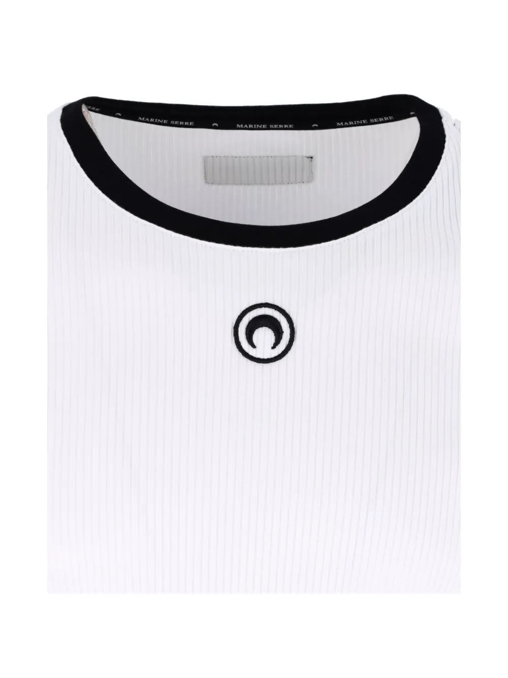 Marine Serre Moon ribbed-knit T-shirt Wit