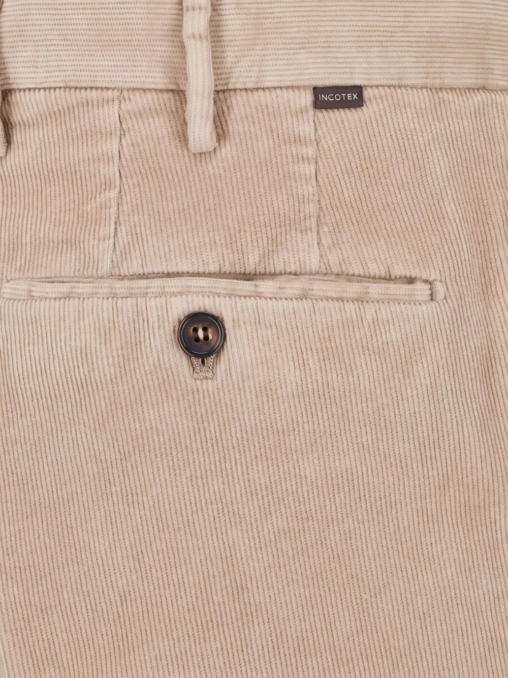 Incotex pleated corduroy trousers Beige