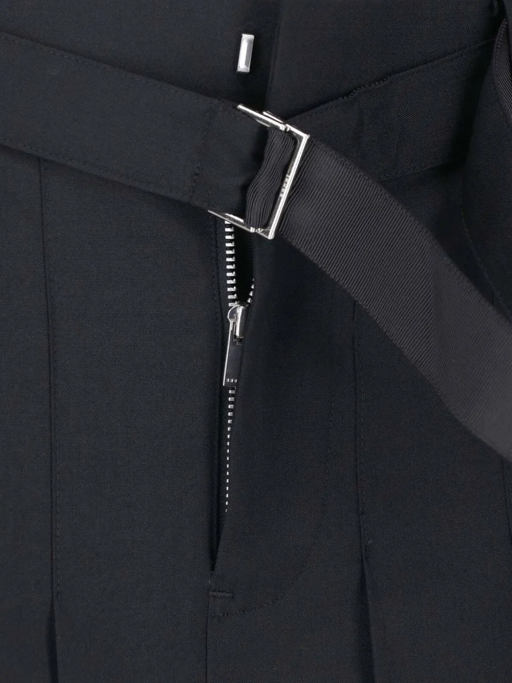 sacai Mini-plooirok met ceintuur Zwart