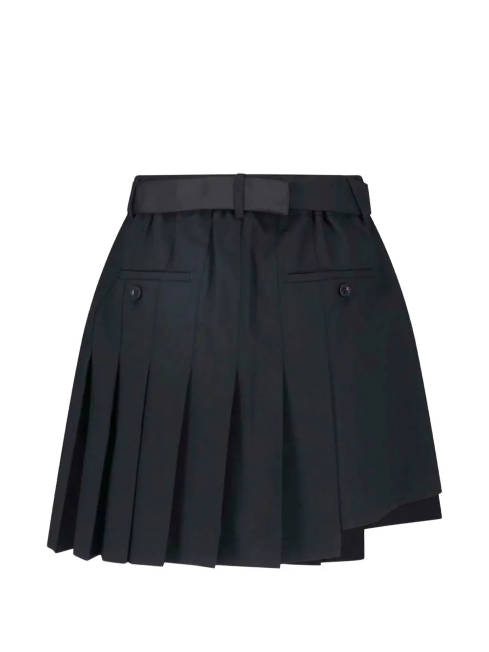 sacai Mini-plooirok met ceintuur Zwart