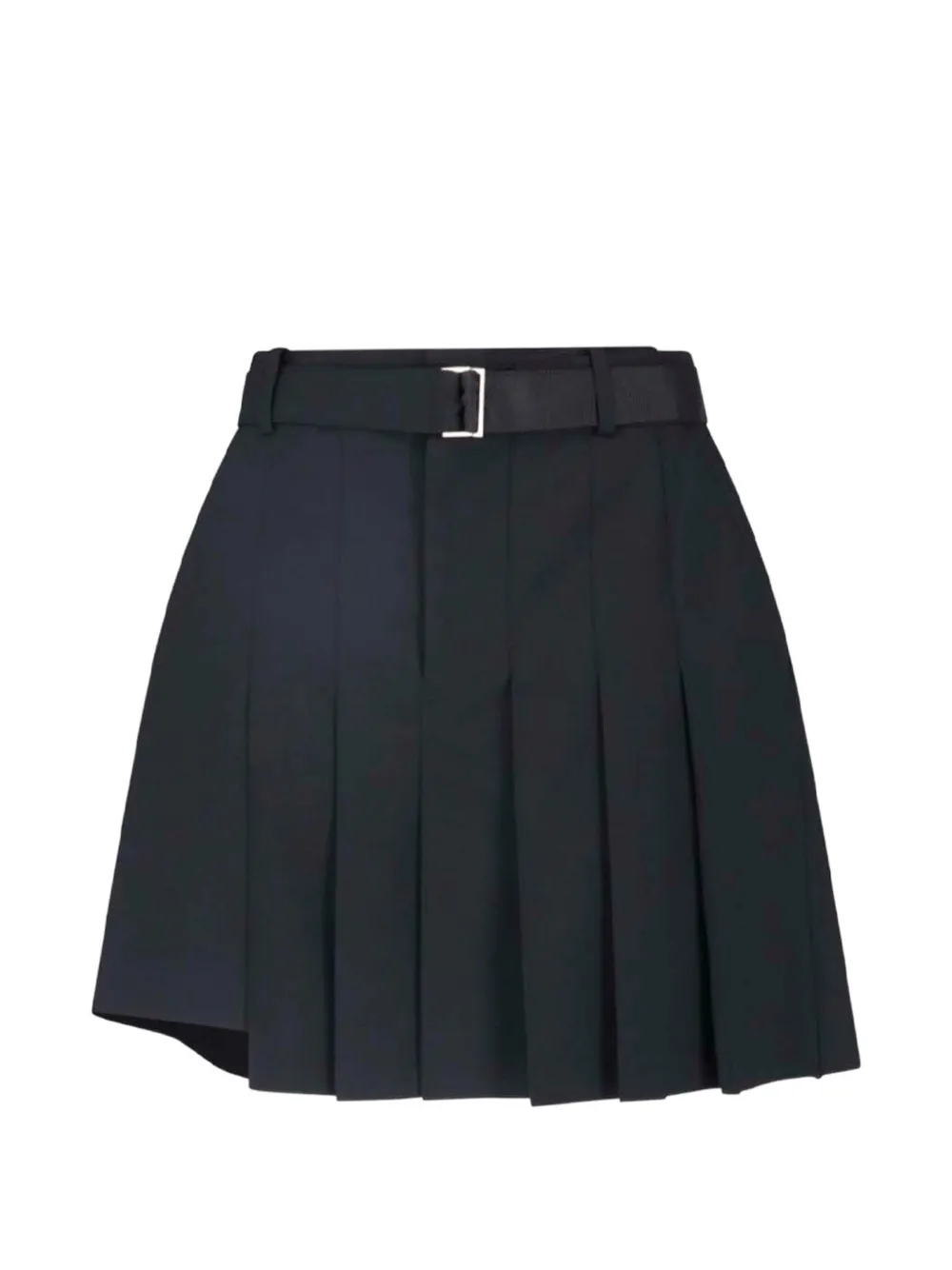 sacai belted pleated mini skirt