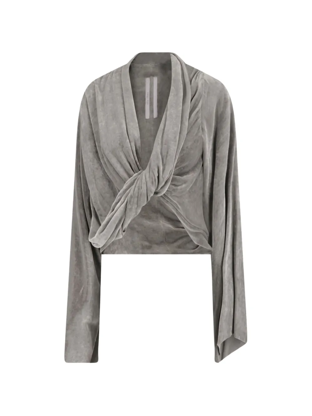 Rick Owens knot-detail long-sleeve top - Grigio