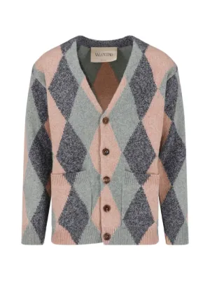 Comme Des Garçons Homme Plus diamond-print V-neck Cardigan