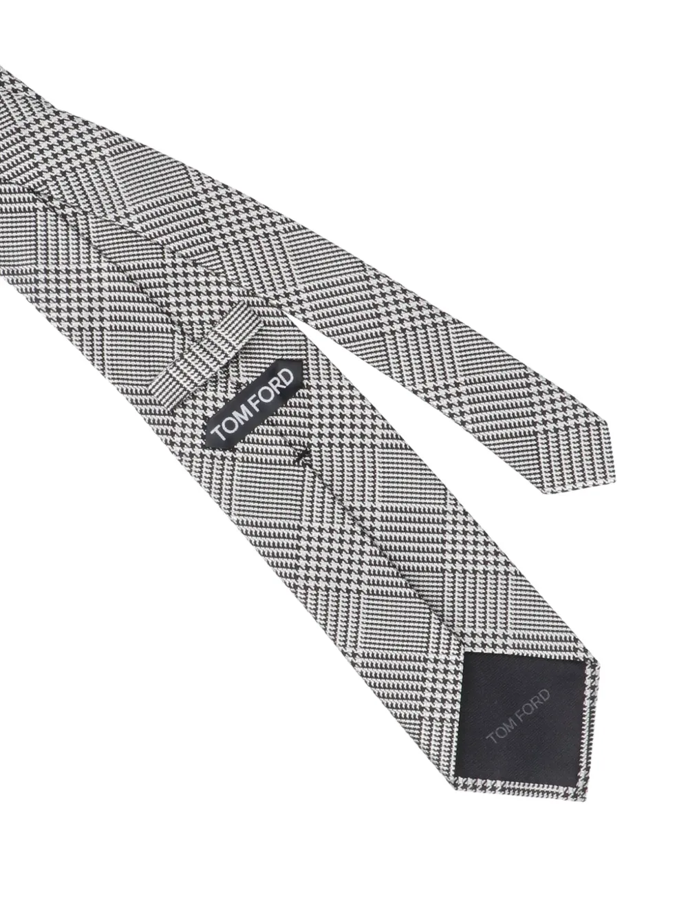 TOM FORD Prince of Wales geruite stropdas Wit