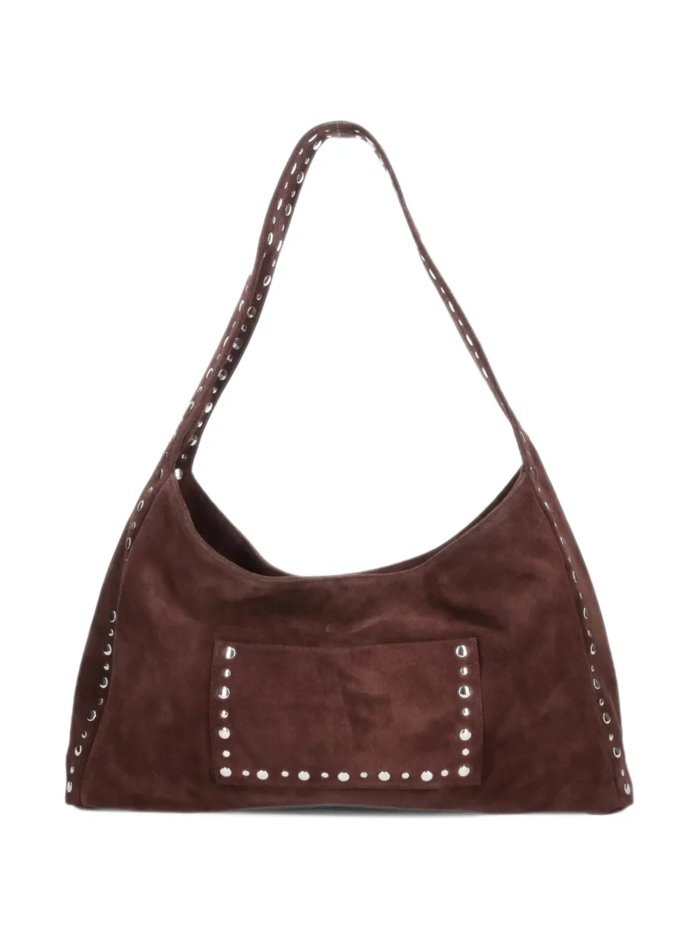 Gimaguas maxi Franca stud-embellished shoulder bag - Marrone
