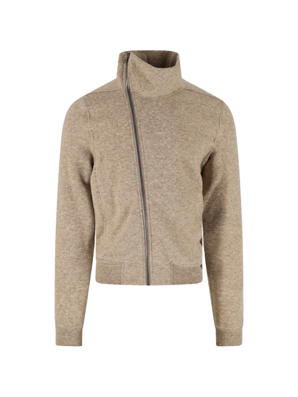 Rick Owens Tower Bauhaus asymmetric-zip funnel-neck sweater - Toni neutri