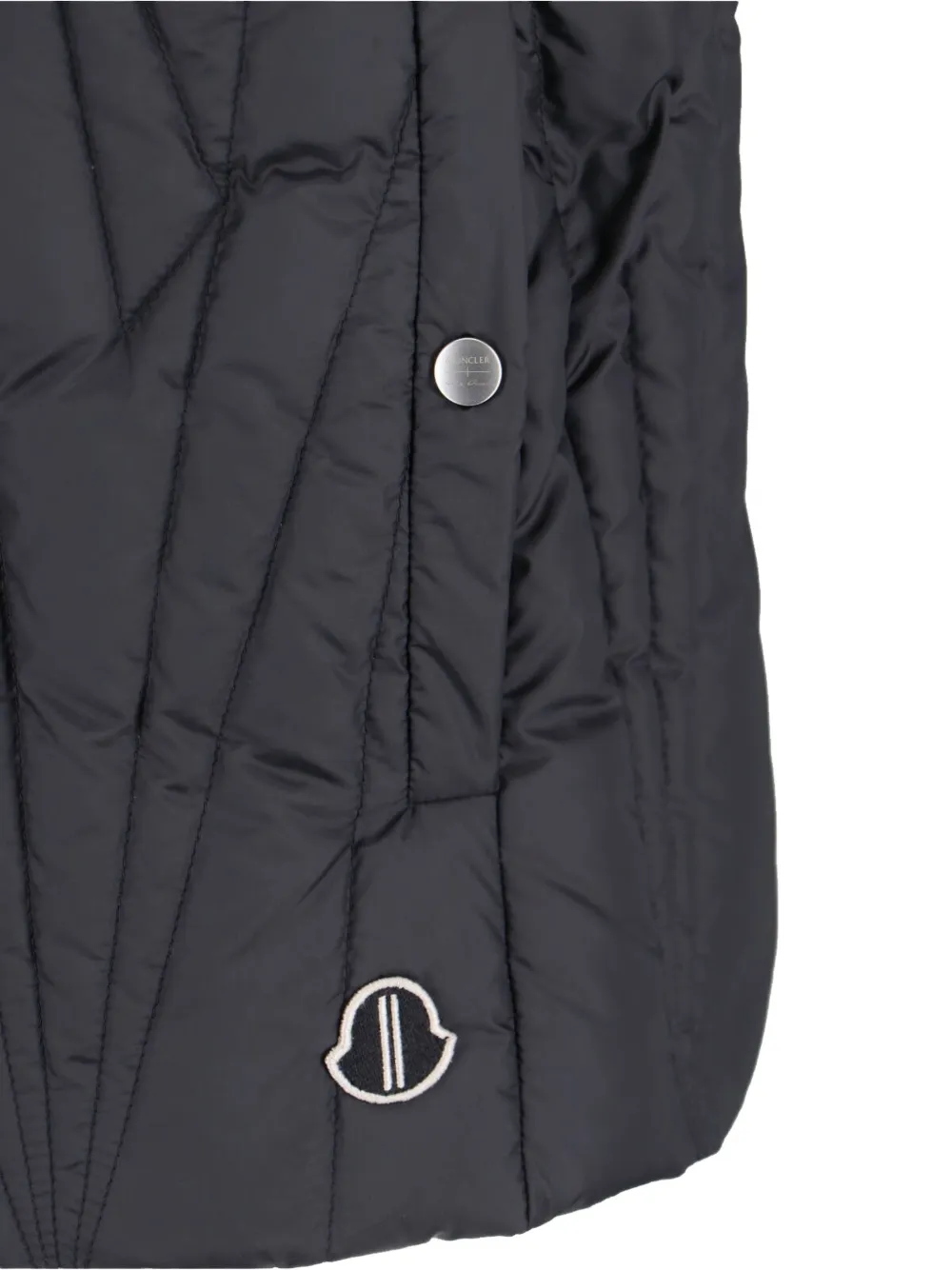 Moncler x Rick Owens gewatteerde bodywarmer met capuchon Zwart