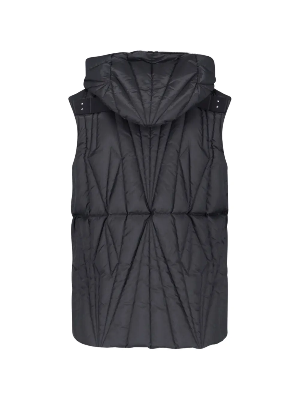 Moncler x Rick Owens gewatteerde bodywarmer met capuchon Zwart