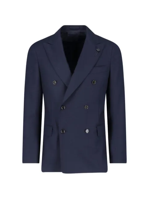 Lardini double-breasted peak-lapel suit jacket