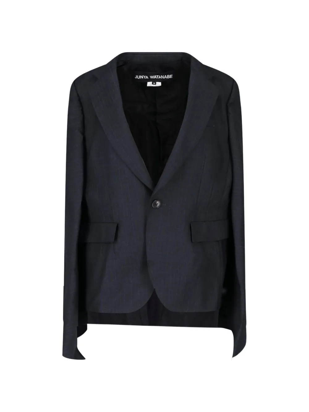 Junya Watanabe pinstripe-pattern cape-style jacket