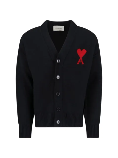 AMI Paris black wool cardigan