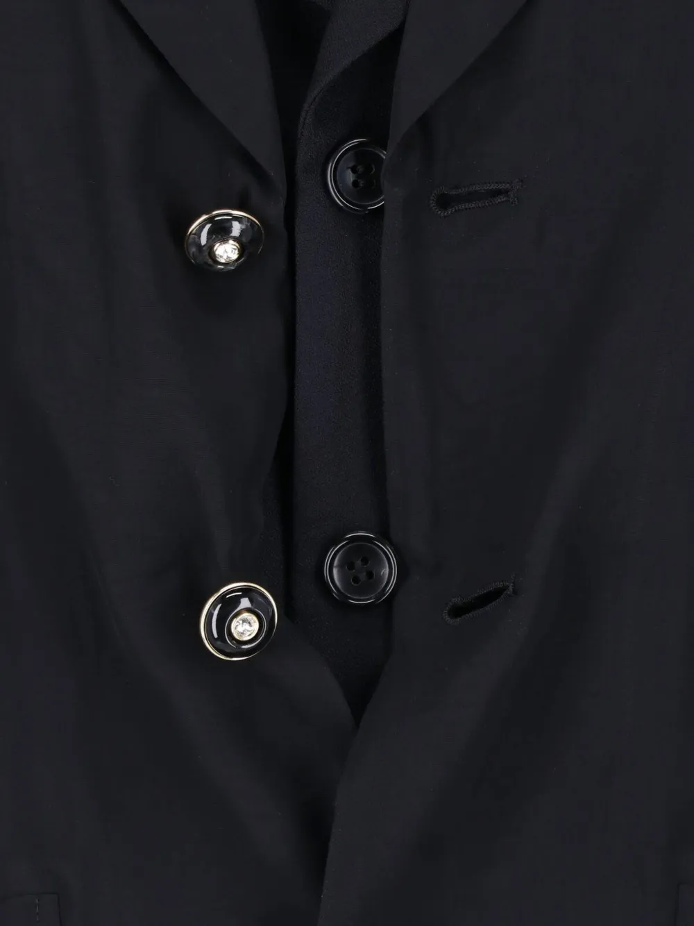 Comme Des Garçons Gelaagde blazer met gekerfde revers Zwart