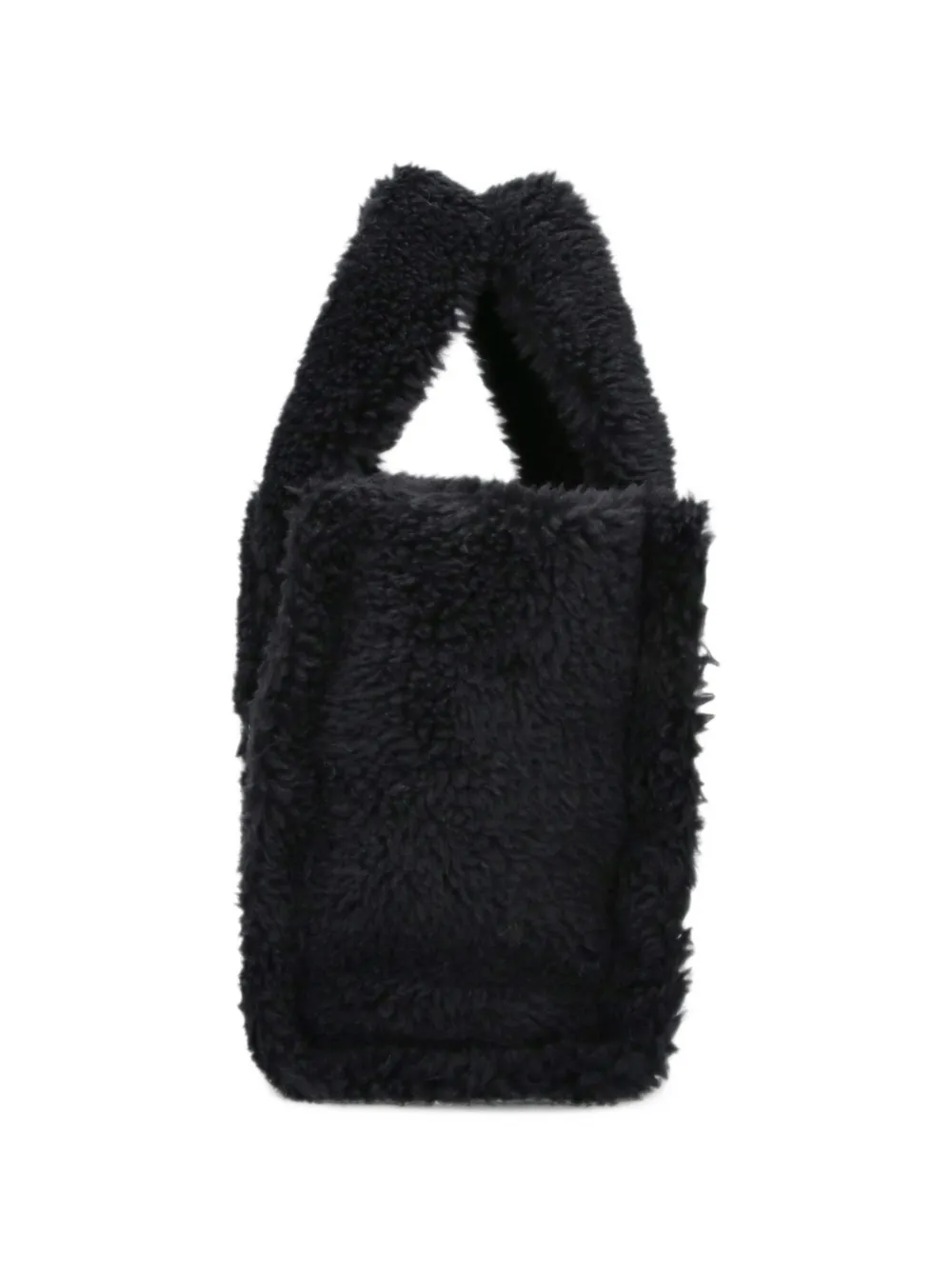 MC2 Saint Barth Mini Vanity logo-embroidered shearling-effect tote bag Zwart