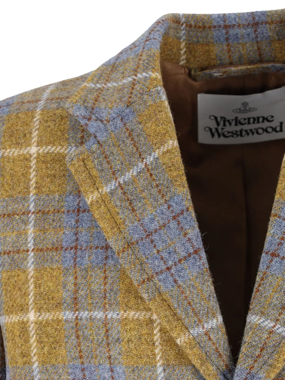 Vivienne Westwood Harris Tweed check coat Geel