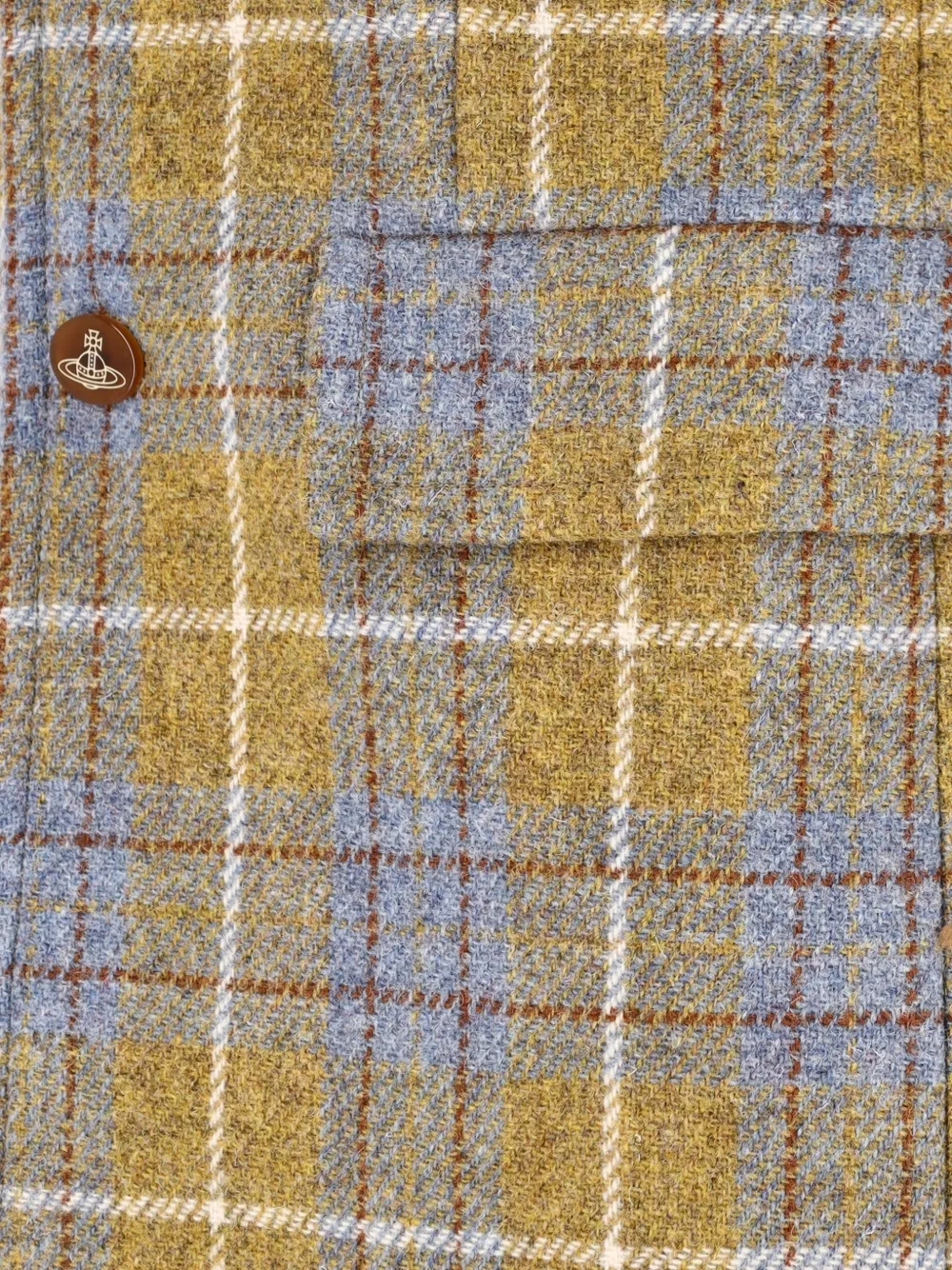 Vivienne Westwood Harris Tweed check coat Geel