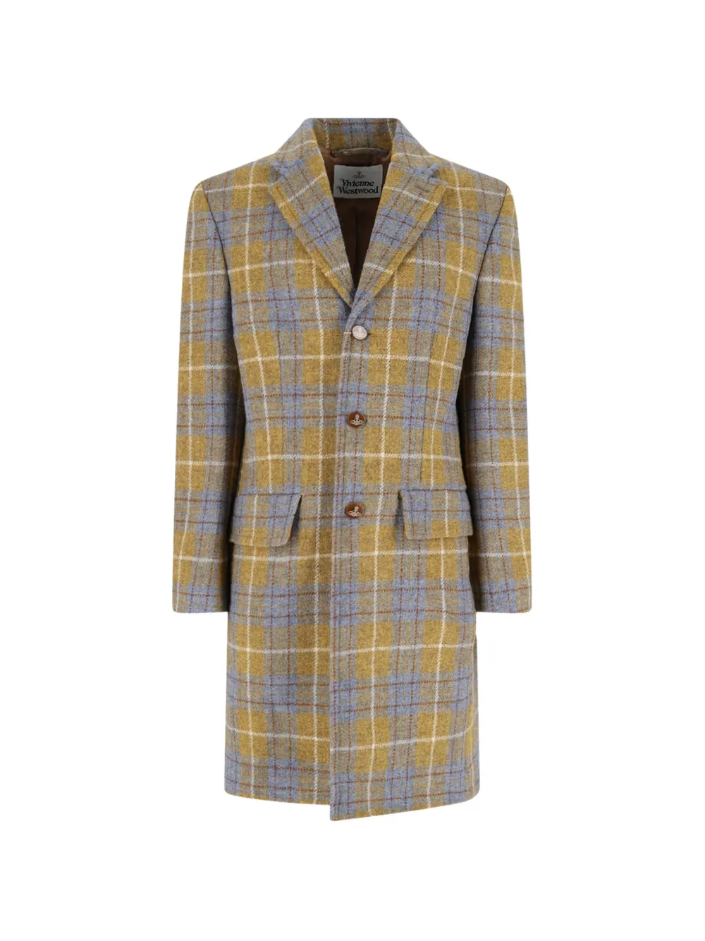 Vivienne Westwood Harris Tweed check coat Geel