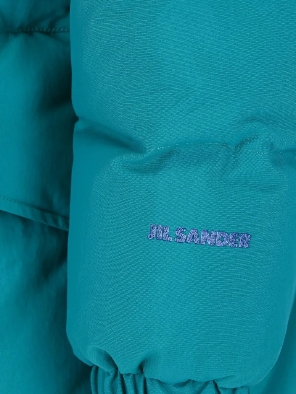 Jil Sander quilted high-neck jacket Blauw