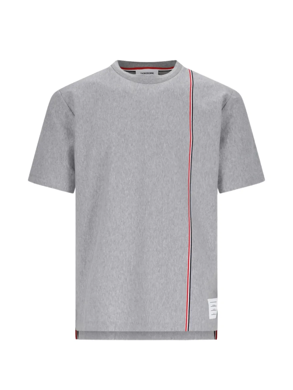 Thom Browne RWB stripe-detail T-shirt - Gris Thom Browne RWB stripe-detail T-shirt - Gris
