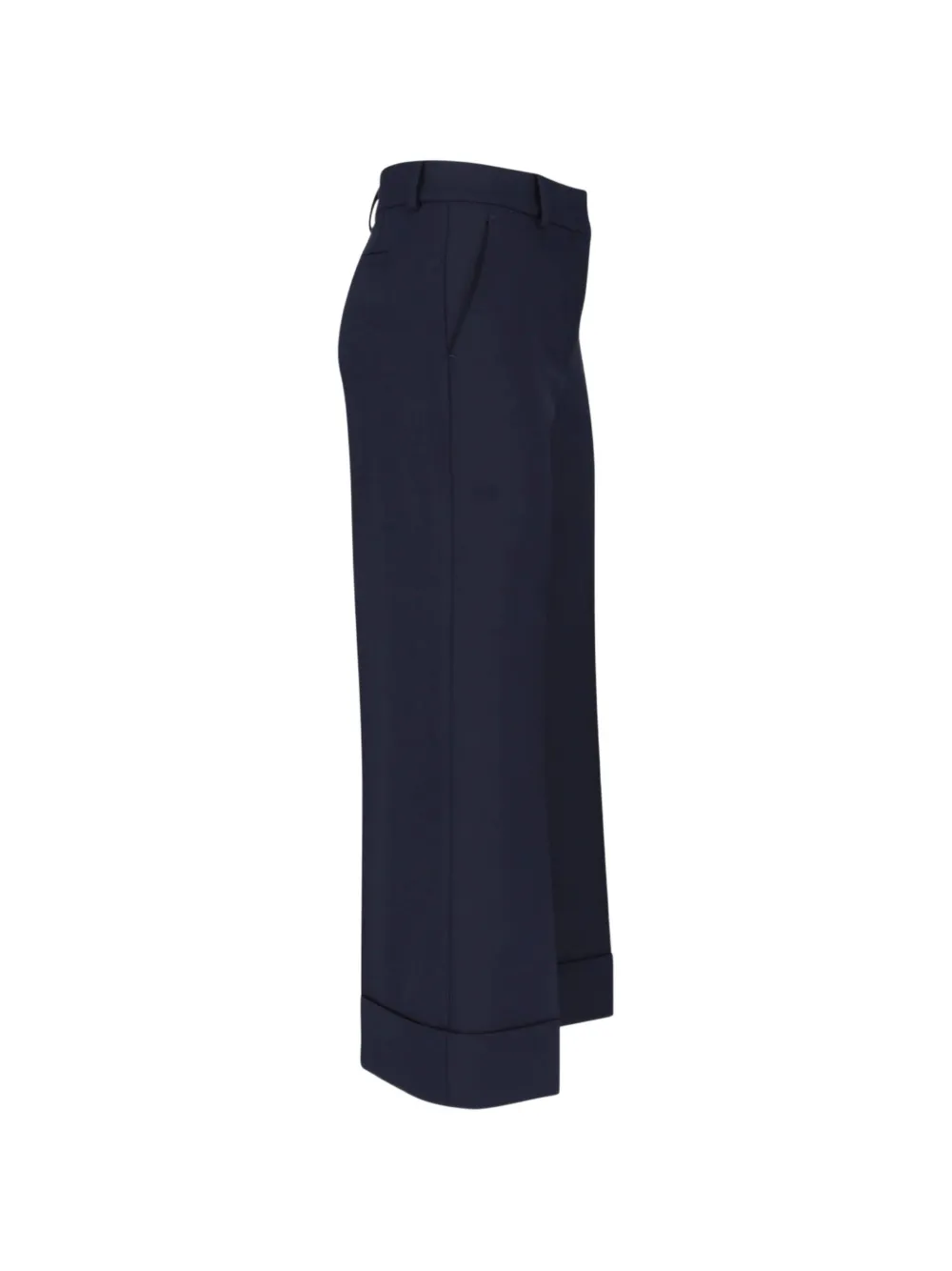 Incotex Plooibroek met omgeslagen pijpen Blauw
