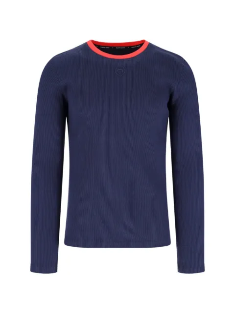 Marine Serre ribbed-knit long-sleeve T-shirt